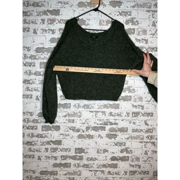 Lulus | women dark green knitted sweater - Picture 4 of 9